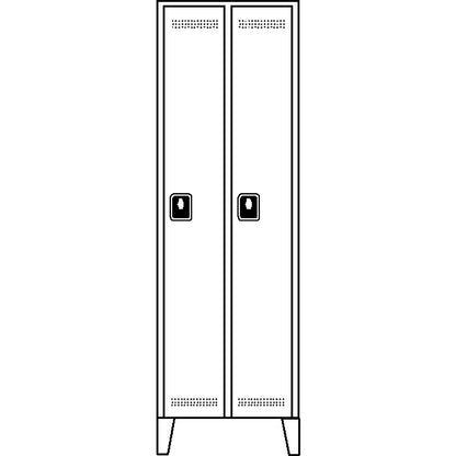Köln clothes locker, 2 compartments, light grey, 800 mm.