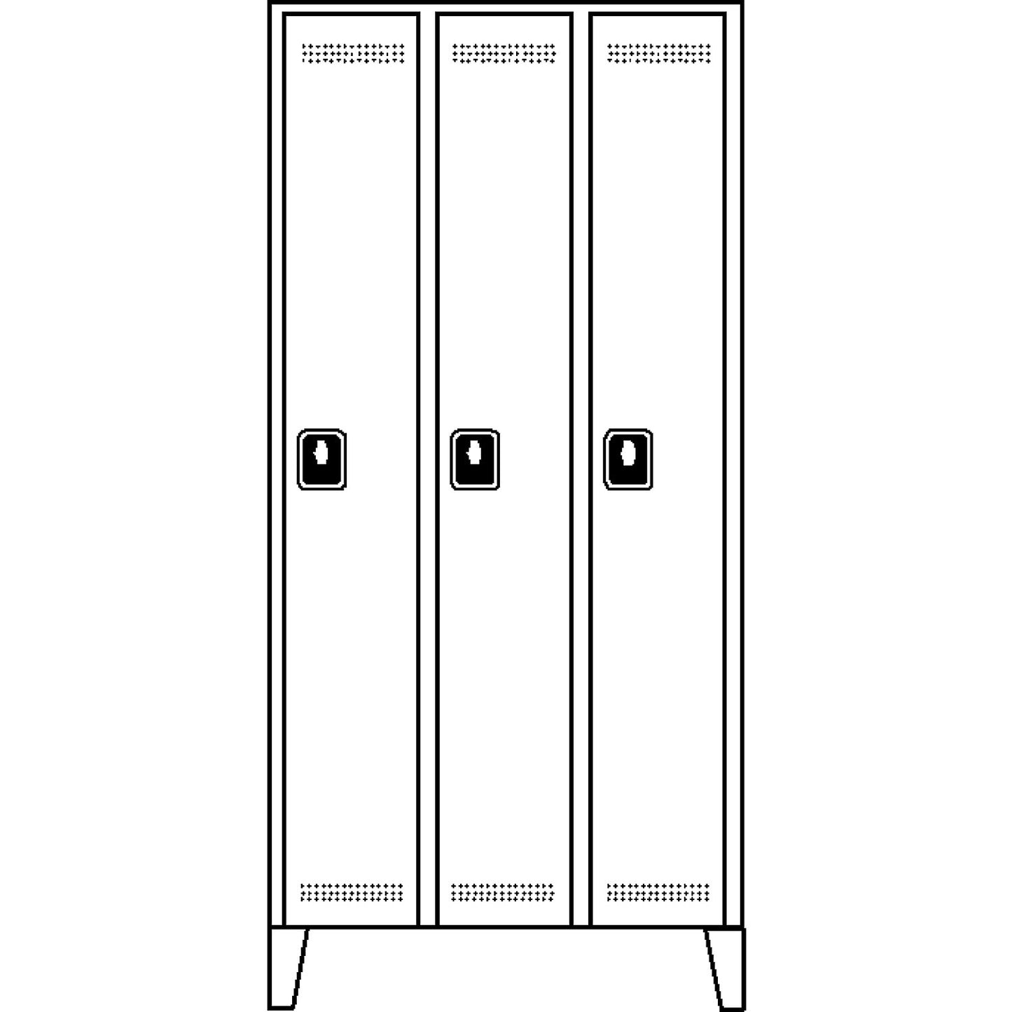 Köln clothes locker, 3 compartments, light grey / flame red, 900 mm.