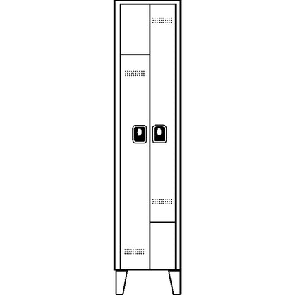 Köln Z locker, 1 compartment, W 400 mm, body / door colour light grey / zinc yellow.
