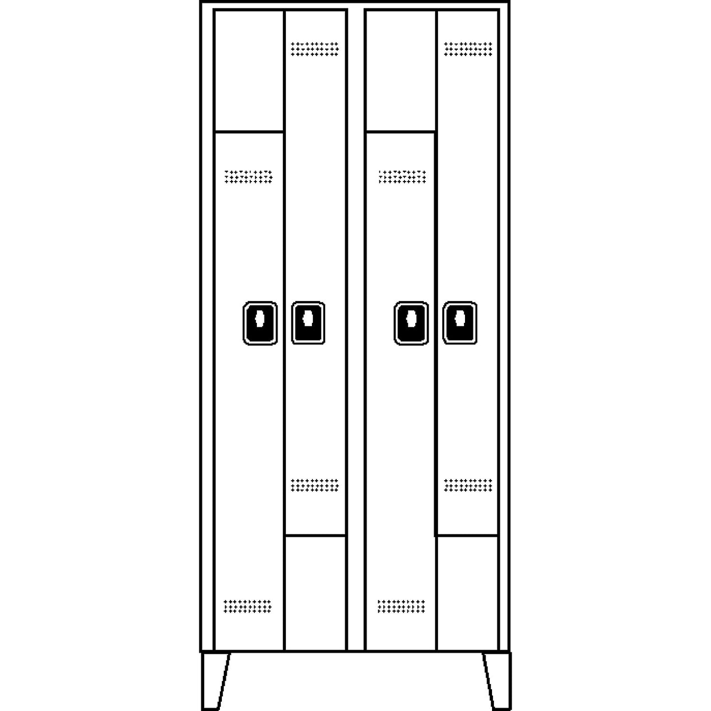 Köln Z locker, 2 compartments, W 800 mm, body / door colour light grey / light grey.