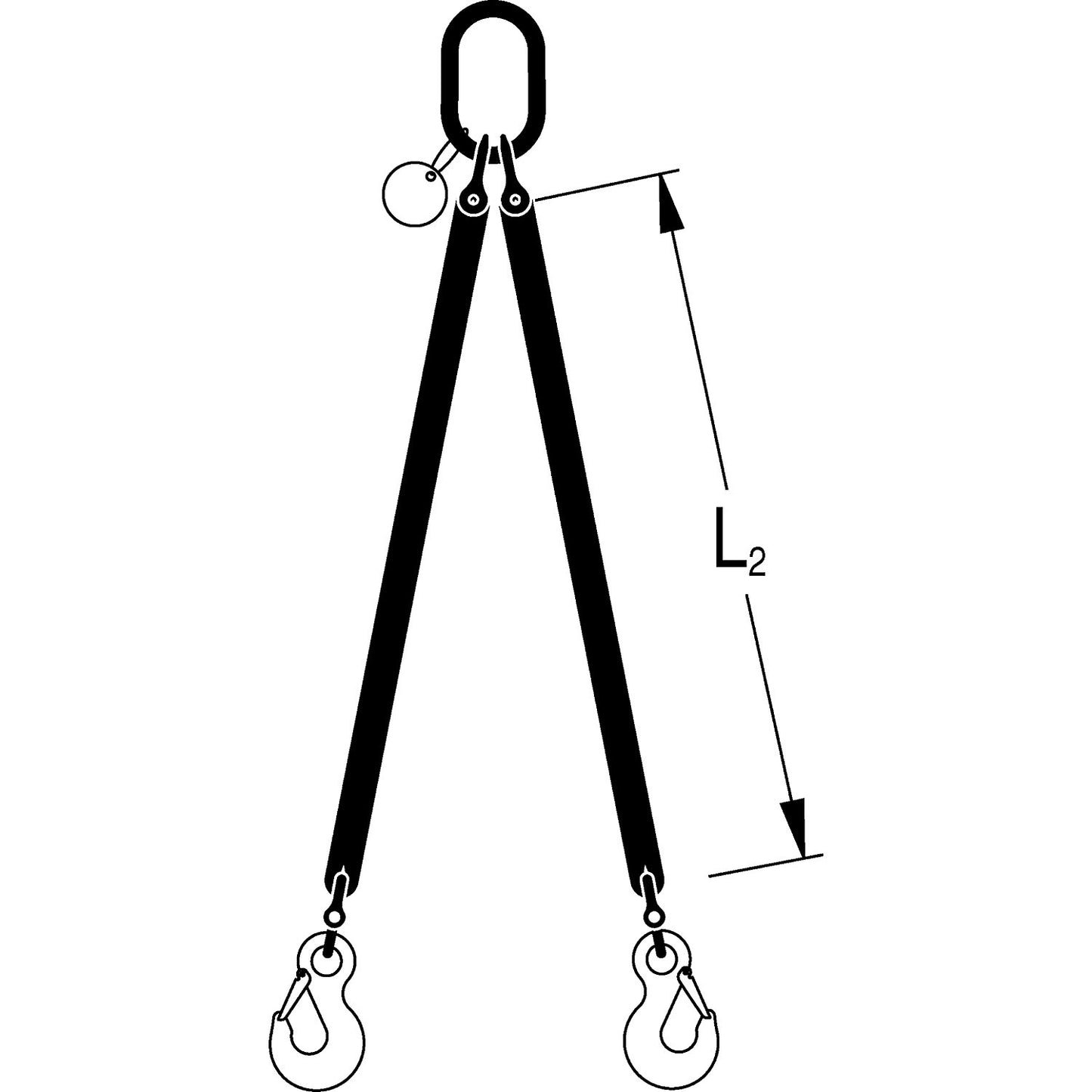 Round sling suspension set, length 2 m, 4-leg, violet.