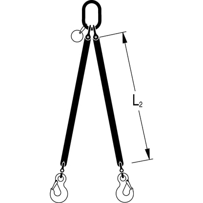 Round sling suspension set, length 2 m, 4-leg, violet.