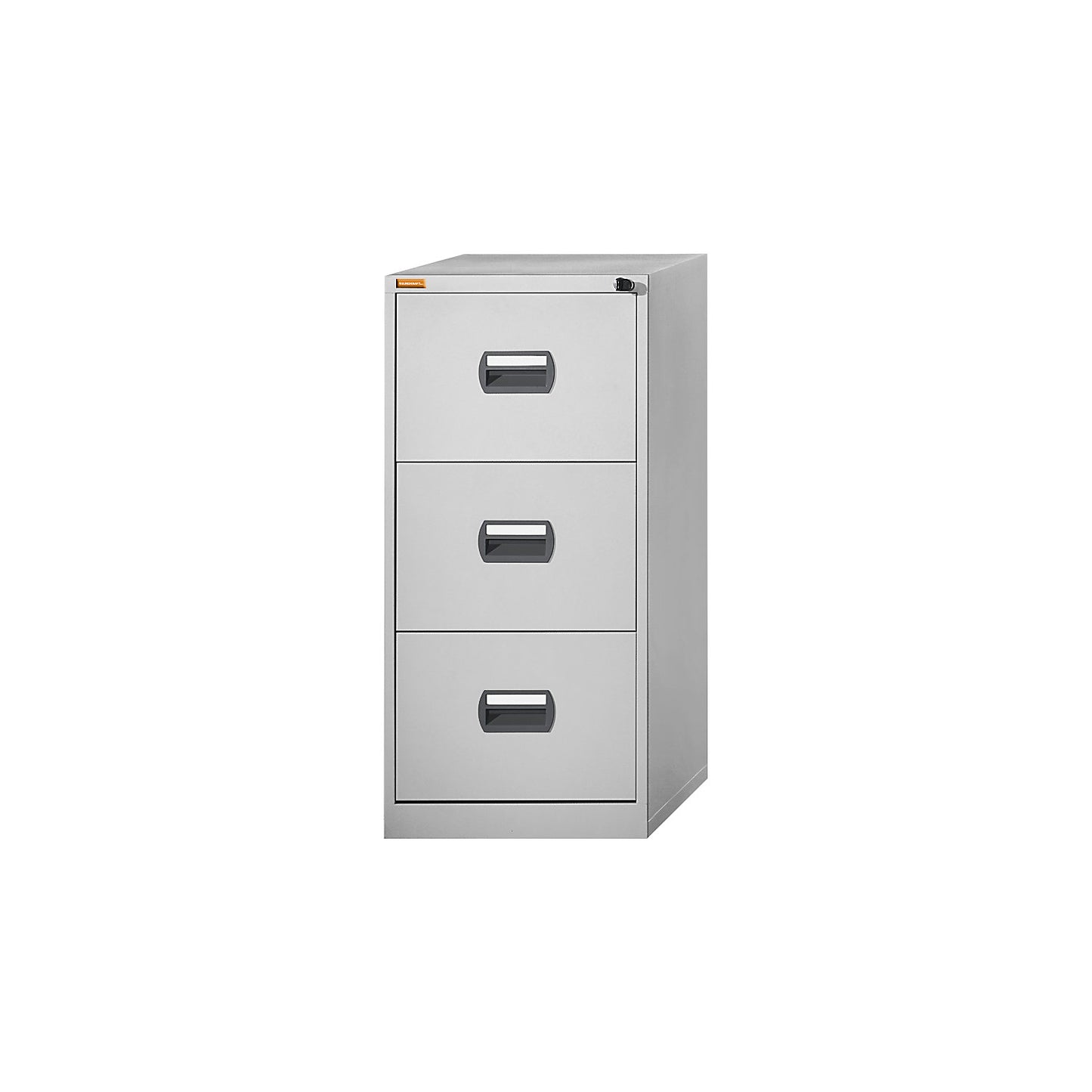 Suspension file cabinet, 1-track, 3 drawers, light grey.
