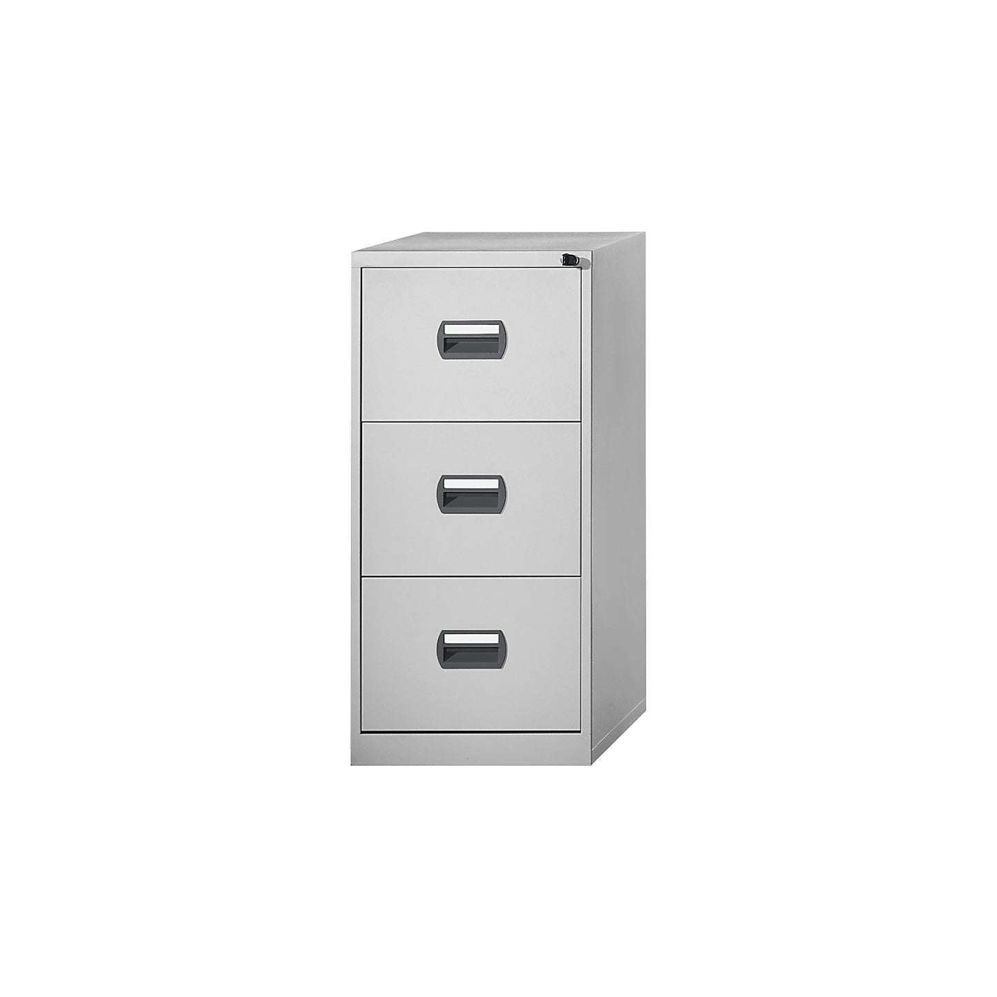 Suspension file cabinet, 1-track, 3 drawers, light grey.