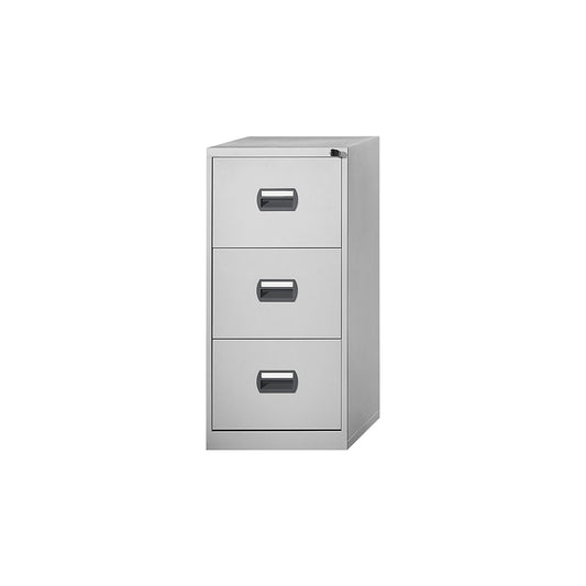 Suspension file cabinet, 1-track, 3 drawers, light grey.