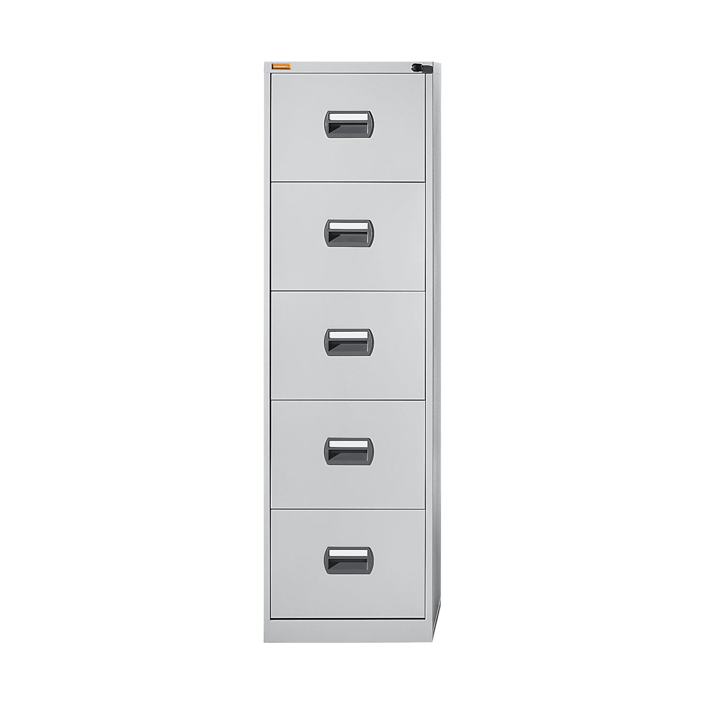 Suspension file cabinet, 1-track, 5 drawers, light grey.