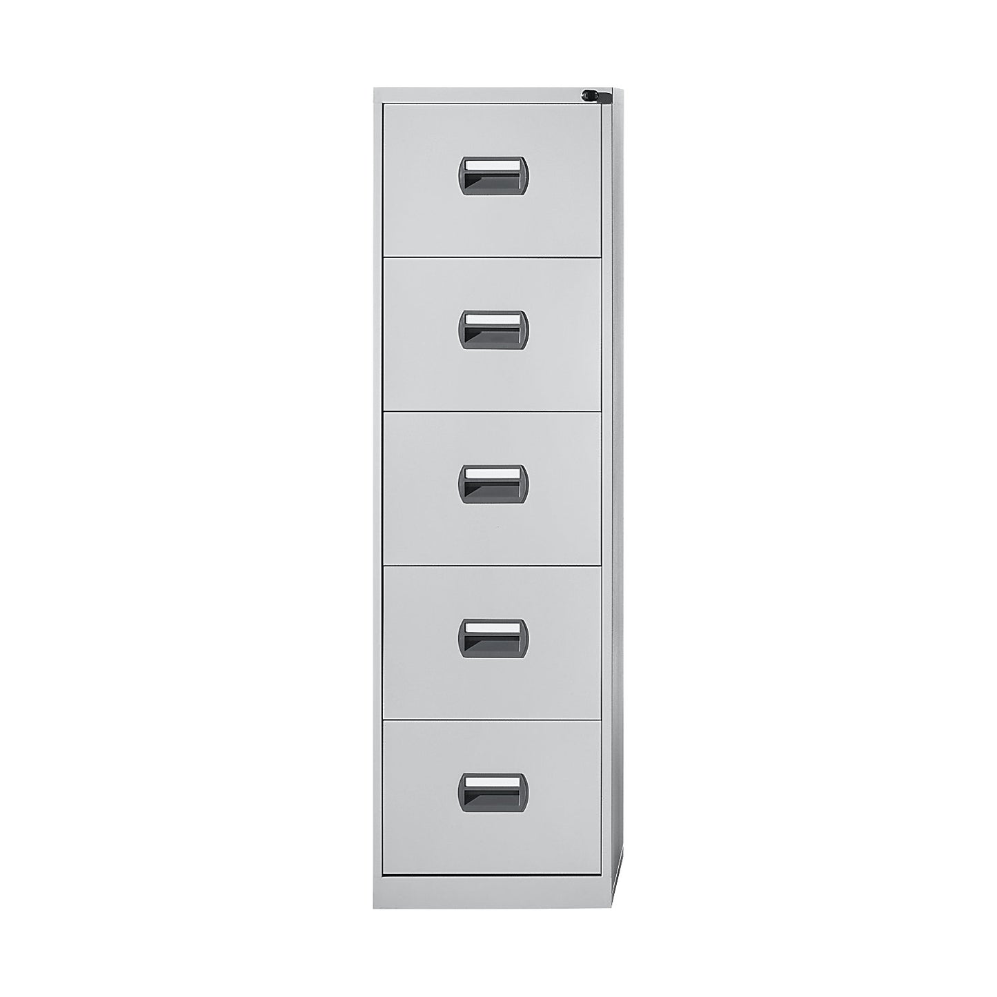 Suspension file cabinet, 1-track, 5 drawers, light grey.