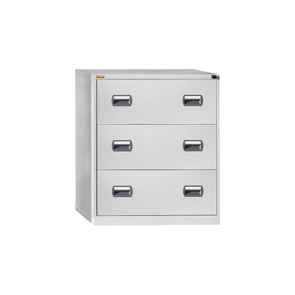 Suspension file cabinet, 2-track, 3 drawers, light grey.