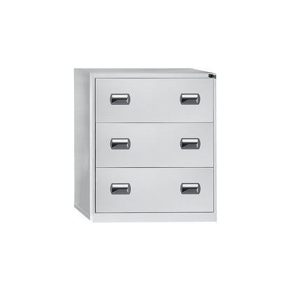 Suspension file cabinet, 2-track, 3 drawers, light grey.