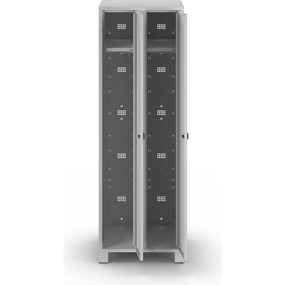 Bremen locker, 2 compartments, light grey, width 600 mm.