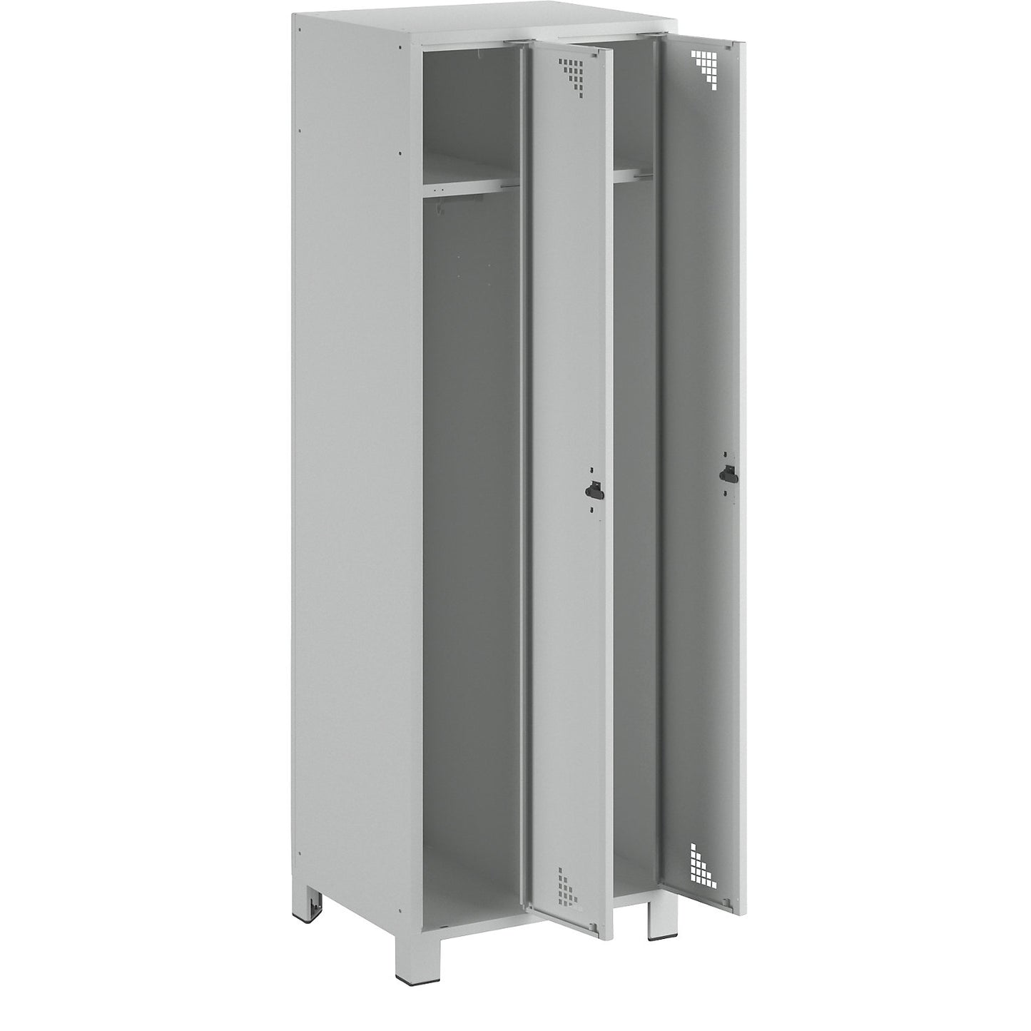 Bremen locker, 2 compartments, light grey, width 600 mm.
