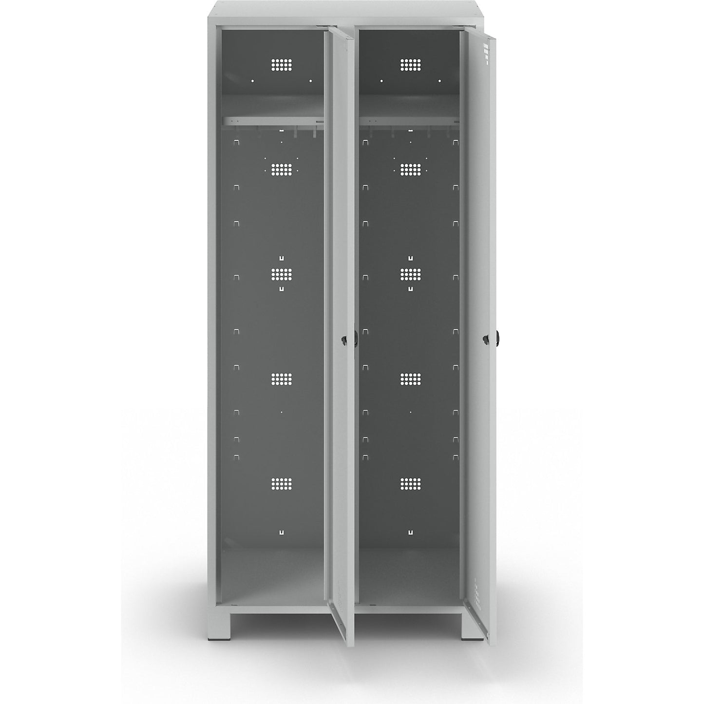 Bremen locker, 2 compartments, light grey, width 800 mm.