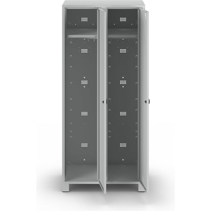Bremen locker, 2 compartments, light grey, width 800 mm.