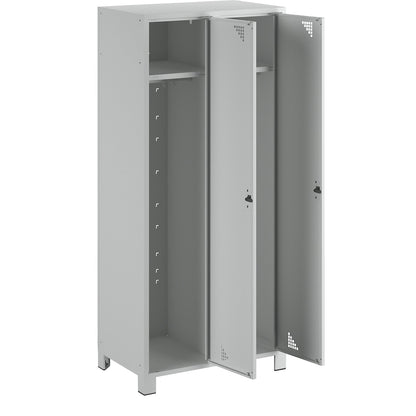 Bremen locker, 2 compartments, light grey, width 800 mm.