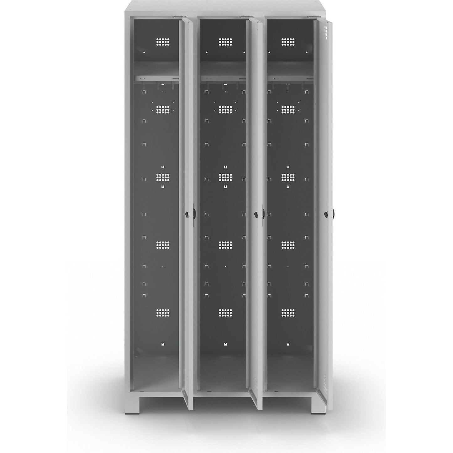 Bremen locker, 3 compartments, light grey, width 900 mm.