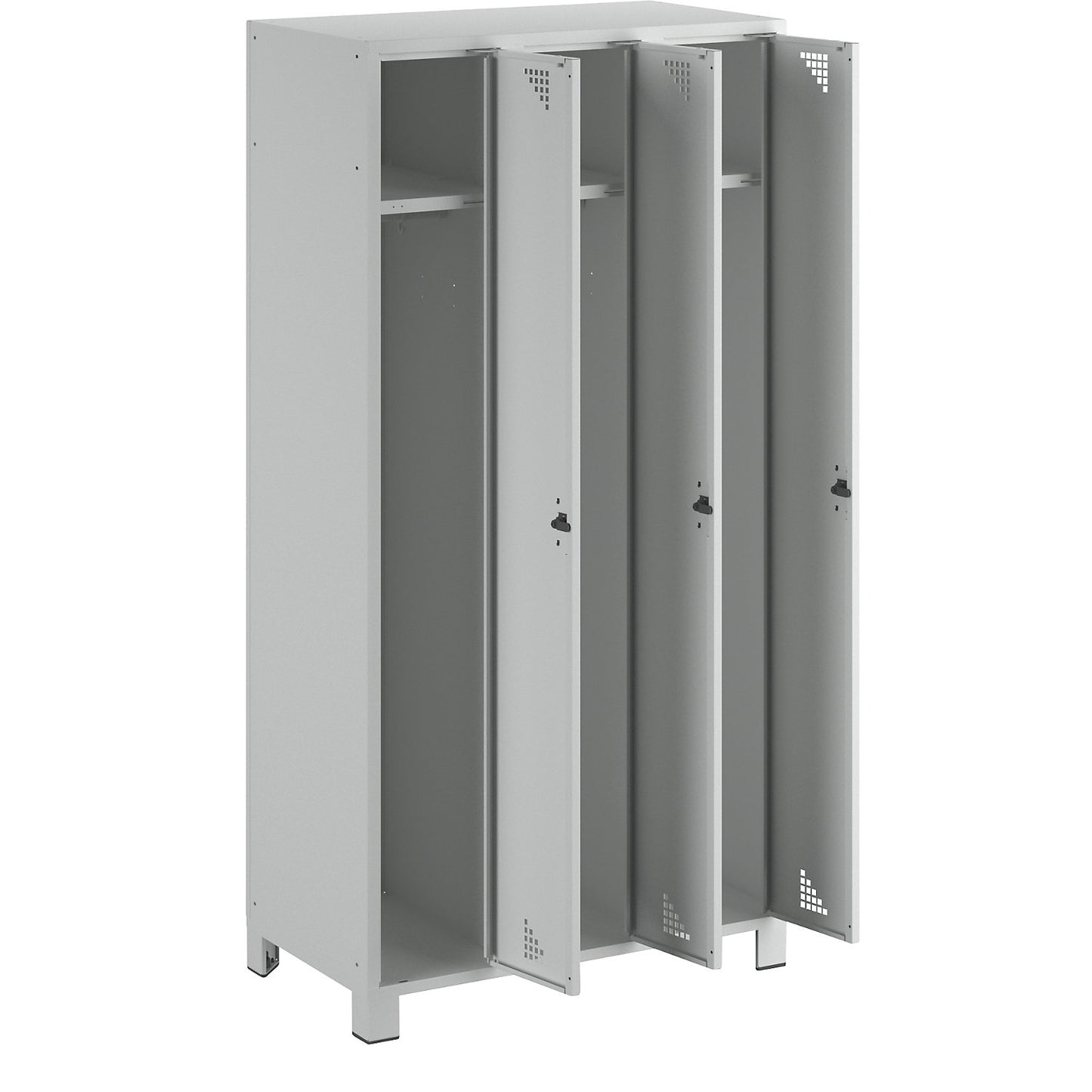 Bremen locker, 3 compartments, light grey, width 900 mm.