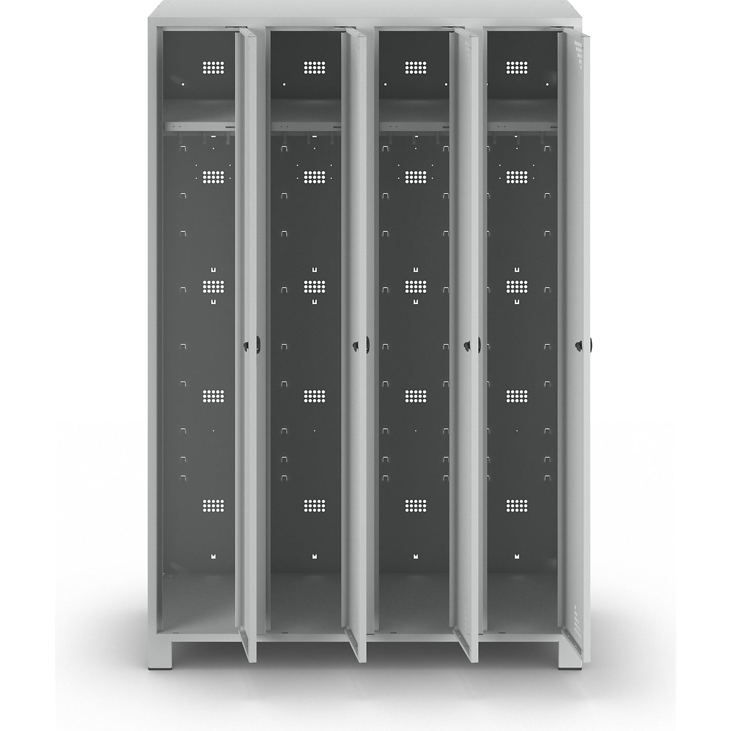 Bremen locker, 4 compartments, light grey, width 1200 mm.