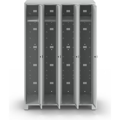 Bremen locker, 4 compartments, light grey, width 1200 mm.