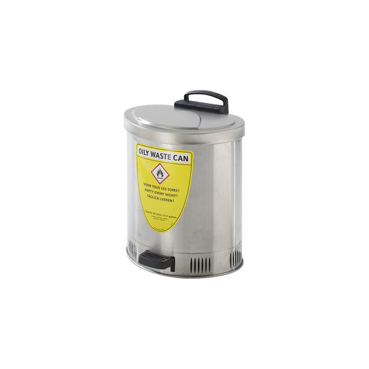 Safety disposal can with self-closing lid, stainless steel, capacity 35 l.