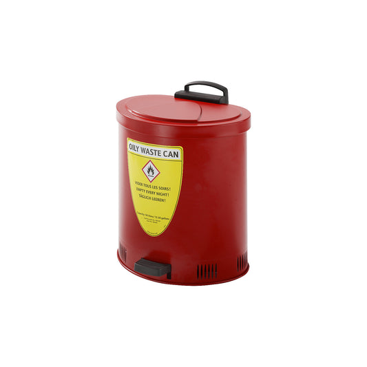 Safety disposal can with self-closing lid, sheet steel, capacity 50 l.