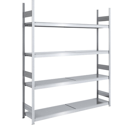Wide span boltless shelving unit with steel shelves, height 2500 mm, shelf width 2000 mm, shelf depth 500 mm, standard shelf unit.