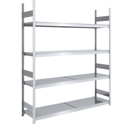 Wide span boltless shelving unit with steel shelves, height 2500 mm, shelf width 2000 mm, shelf depth 600 mm, standard shelf unit.