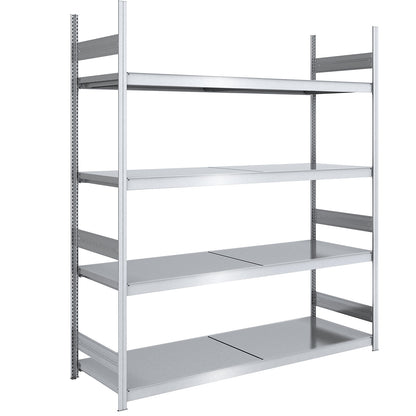 Wide span boltless shelving unit with steel shelves, height 2500 mm, shelf width 2000 mm, shelf depth 800 mm, standard shelf unit.