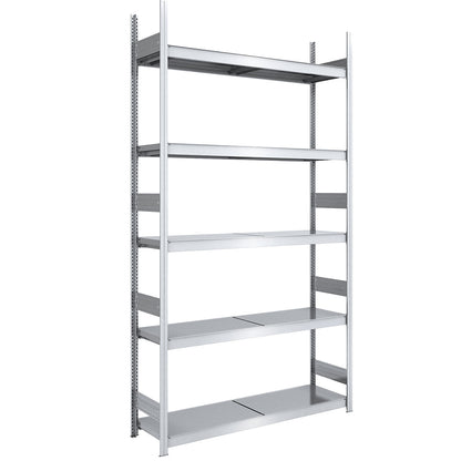 Wide span boltless shelving unit with steel shelves, height 3000 mm, shelf width 1500 mm, shelf depth 500 mm, standard shelf unit.