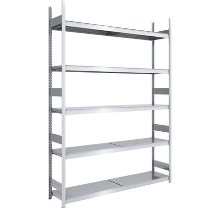 Wide span boltless shelving unit with steel shelves, height 3000 mm, shelf width 2000 mm, shelf depth 500 mm, standard shelf unit.