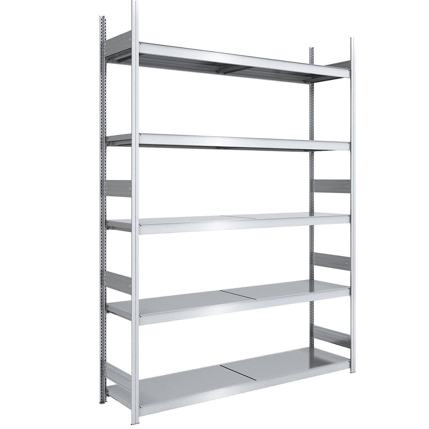 Wide span boltless shelving unit with steel shelves, height 3000 mm, shelf width 2000 mm, shelf depth 600 mm, standard shelf unit.