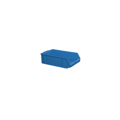 Open fronted storage bin made of polystyrene, length 500 mm, WxH 308 x 145 mm, pack of 7, blue.