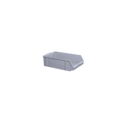 Open fronted storage bin made of polystyrene, length 500 mm, WxH 308 x 145 mm, pack of 7, grey.