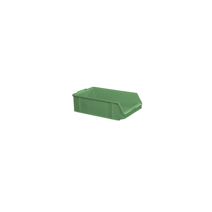 Open fronted storage bin made of polystyrene, length 500 mm, WxH 308 x 145 mm, pack of 7, green.