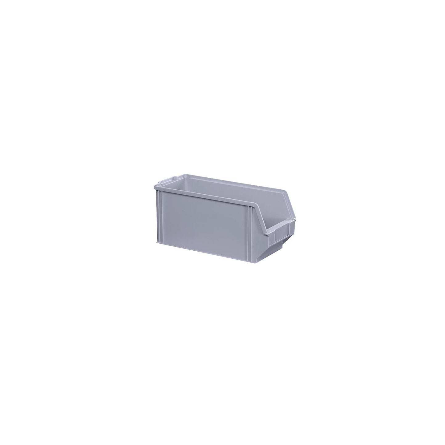 Open fronted storage bin made of polystyrene, length 350 mm, WxH 146 x 150 mm, pack of 28, grey.