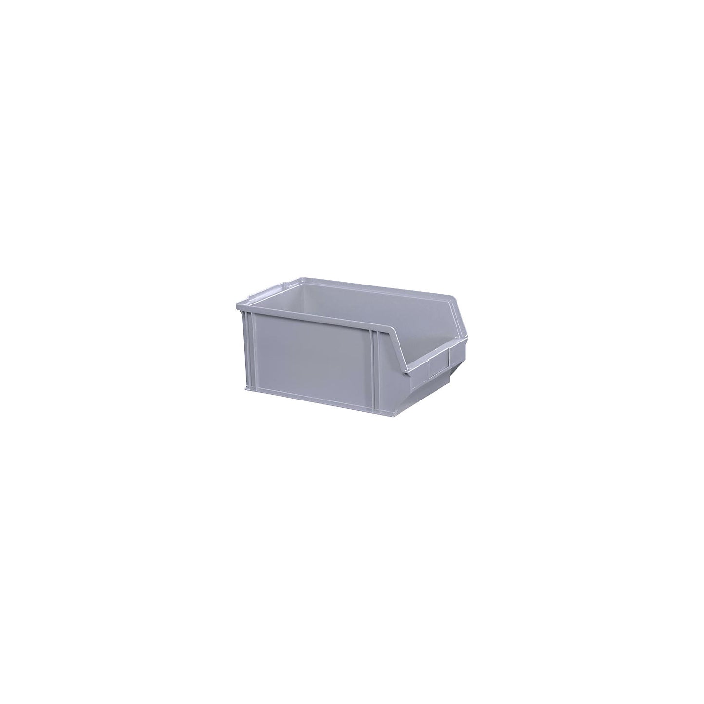 Open fronted storage bin made of polystyrene, length 350 mm, WxH 209 x 150 mm, pack of 20, grey.