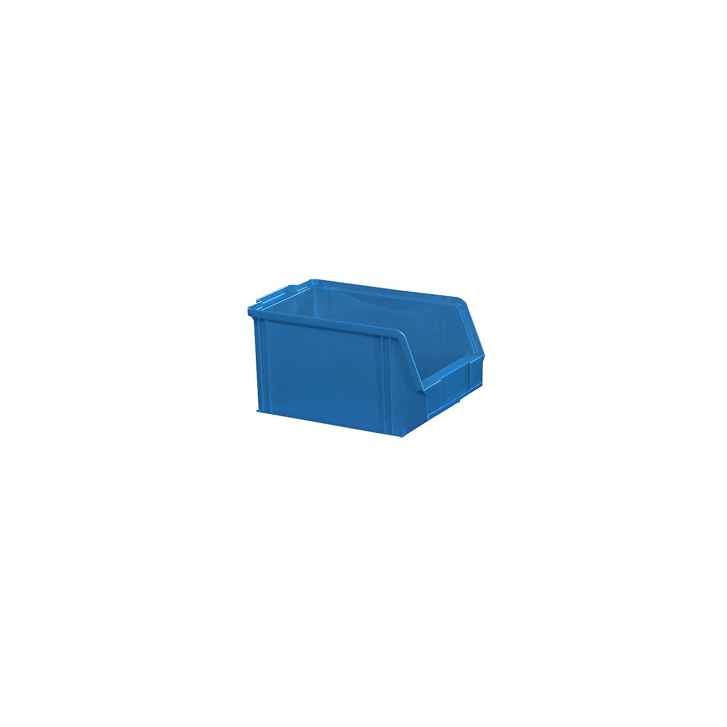 Open fronted storage bin made of polystyrene, length 230 mm, WxH 146 x 130 mm, pack of 60, blue.