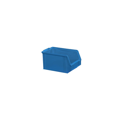 Open fronted storage bin made of polystyrene, length 230 mm, WxH 146 x 130 mm, pack of 60, blue.
