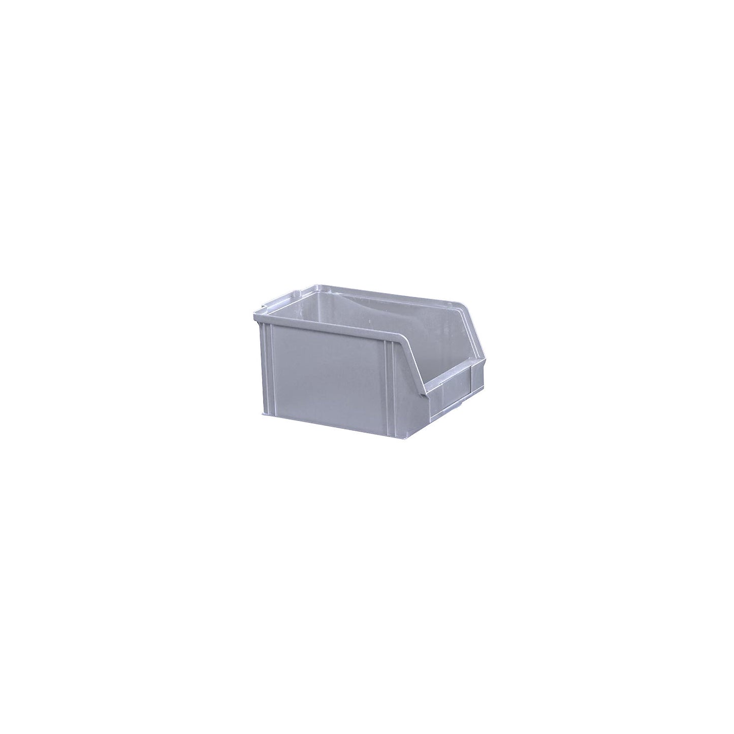 Open fronted storage bin made of polystyrene, length 230 mm, WxH 146 x 130 mm, pack of 60, grey.