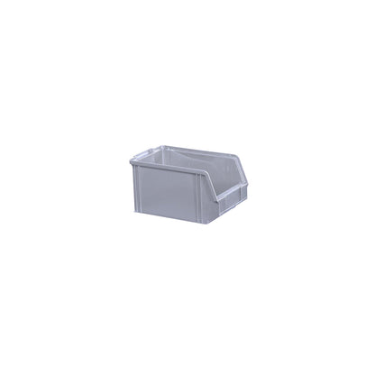 Open fronted storage bin made of polystyrene, length 230 mm, WxH 146 x 130 mm, pack of 60, grey.