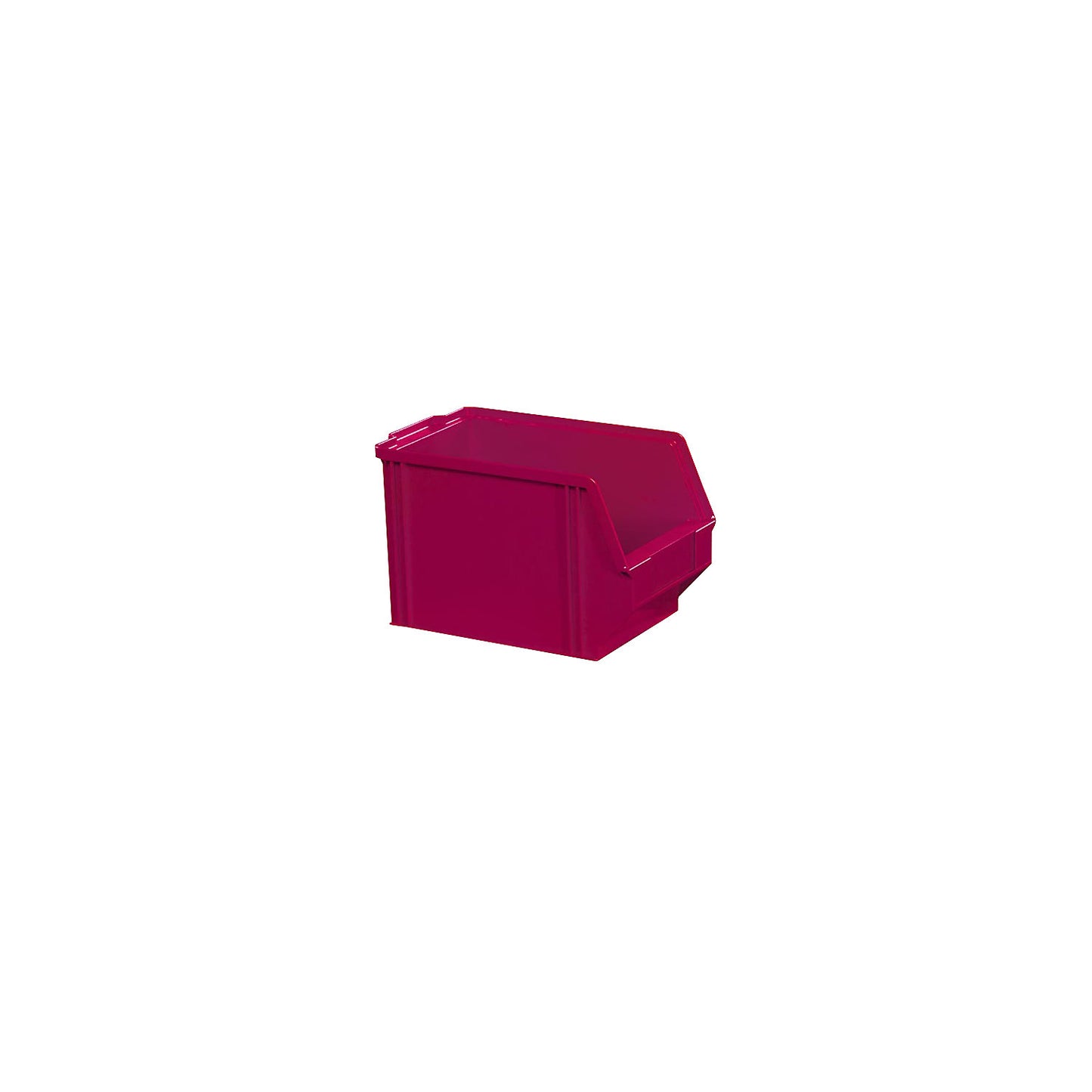 Open fronted storage bin made of polystyrene, length 230 mm, WxH 146 x 150 mm, pack of 40, red.