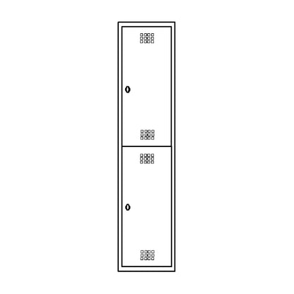Hamburg double deck clothes locker, 1 compartment, width 300 mm, extension unit, light grey / light grey.