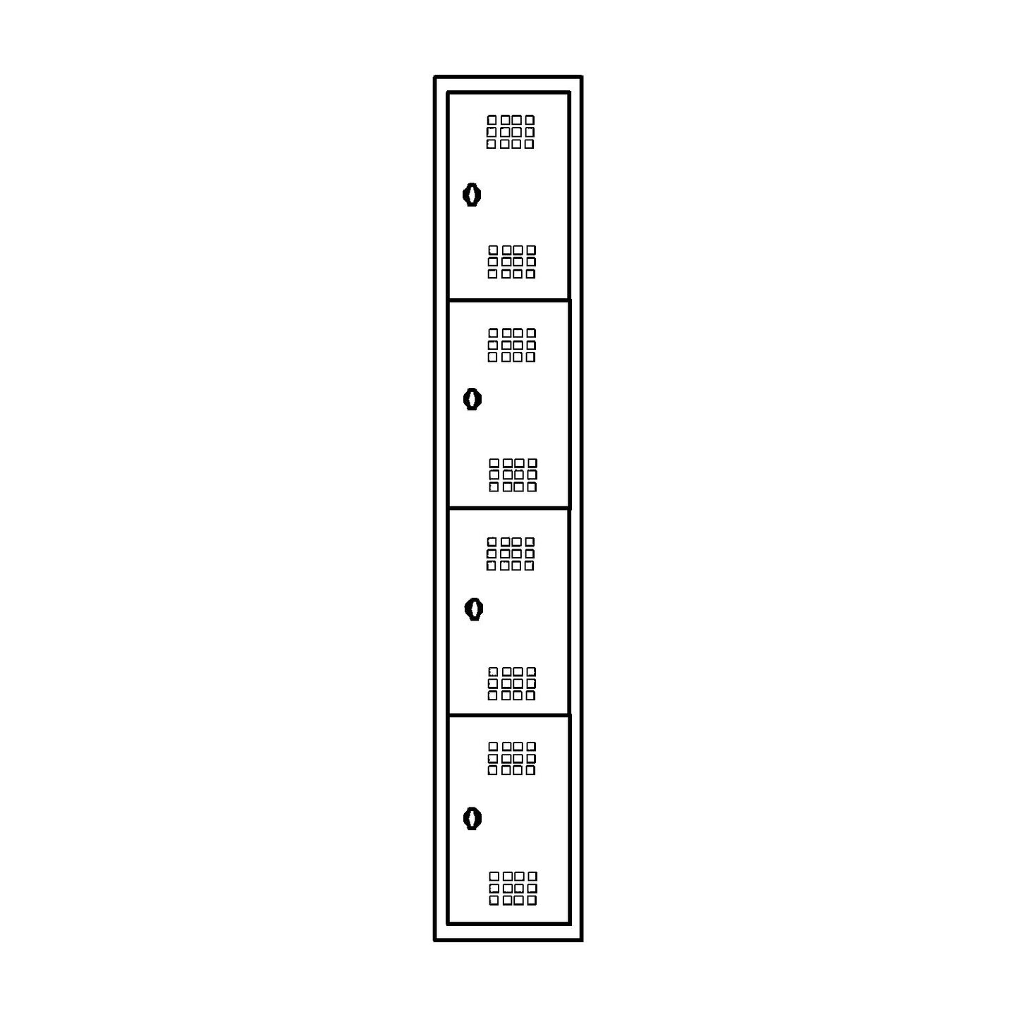 Hamburg 5-fold compartment locker, 1 compartment, 5 compartments, height 320 mm, width 300 mm, standard element, light grey / gentian blue.