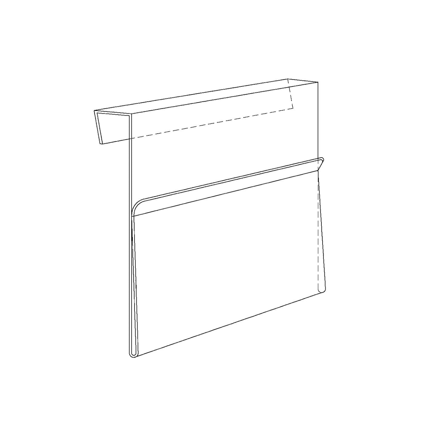 Document pouches with folded edge, shortened front side, documents inserted through top / side, for A5, pack of 100.