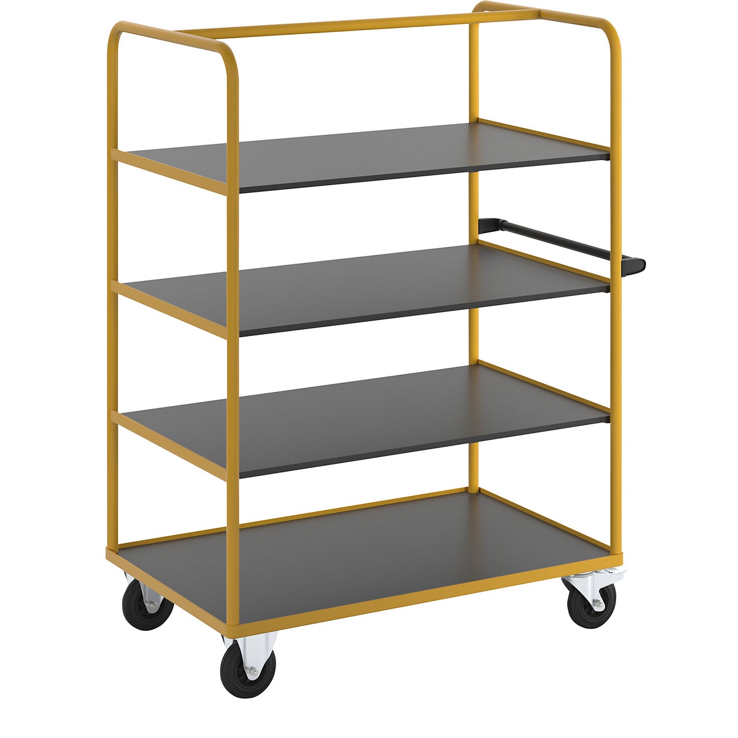 Professional shelf and platform truck, 3 shelves, LxWxH 1350 x 800 x 1750 mm.