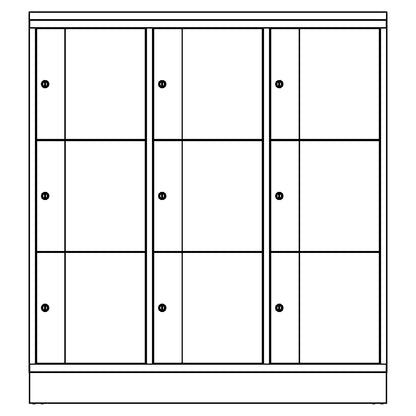 Resisto 3-fold compartment locker, 3 compartments, light grey / gentian blue.