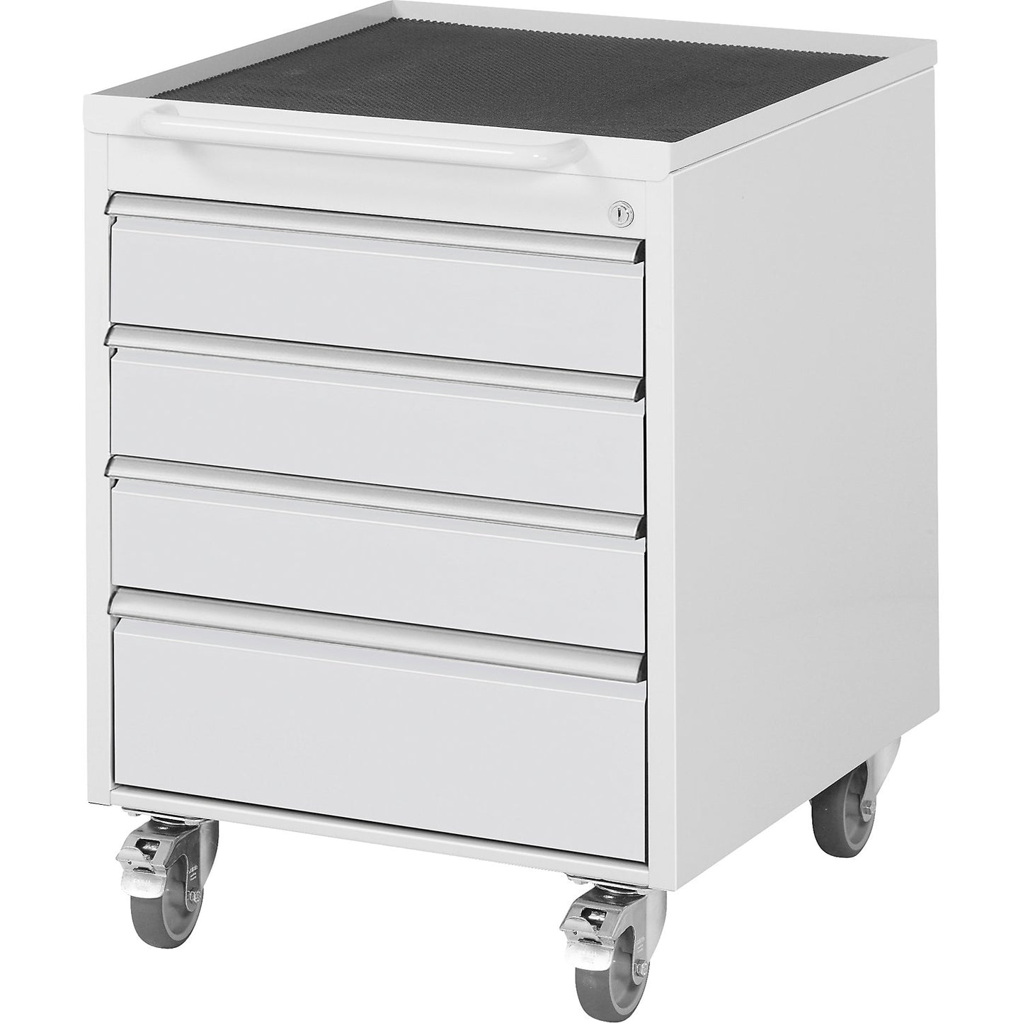 Mobile pedestal, HxWxD 765 x 580 x 650 mm, 4 drawers, light grey.