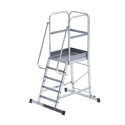 Aluminium mobile safety steps, single sided, mobile, 5 steps.