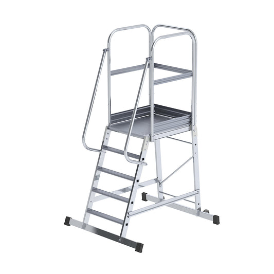 Aluminium mobile safety steps, single sided, mobile, 5 steps.