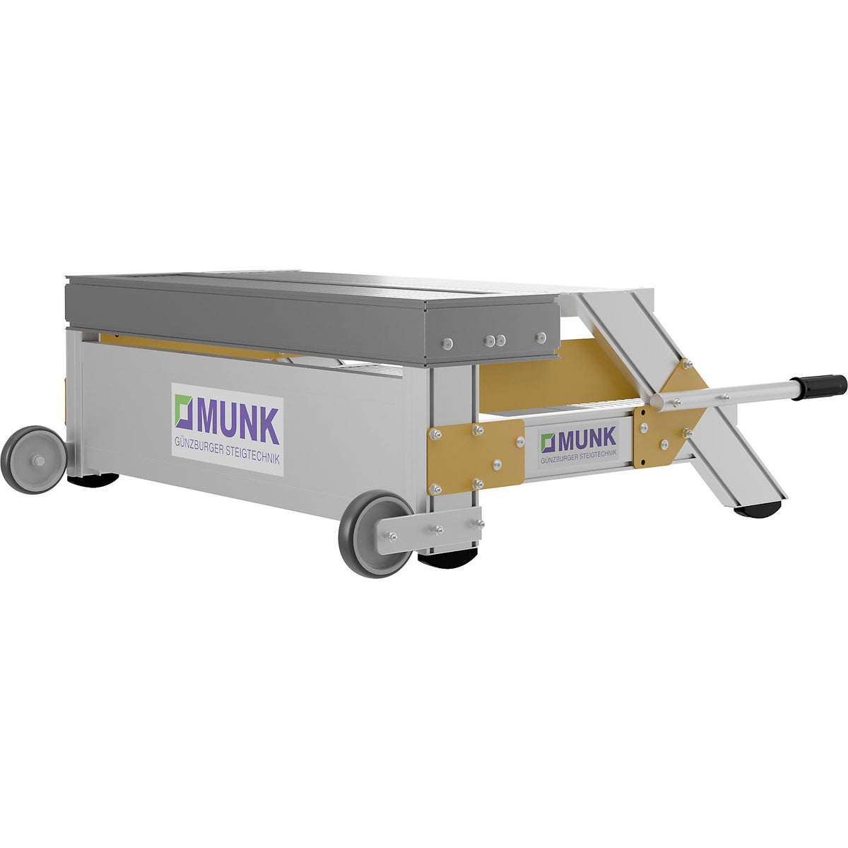 Stair platform, step width 1000 mm, max. load 200 kg, 2 steps.