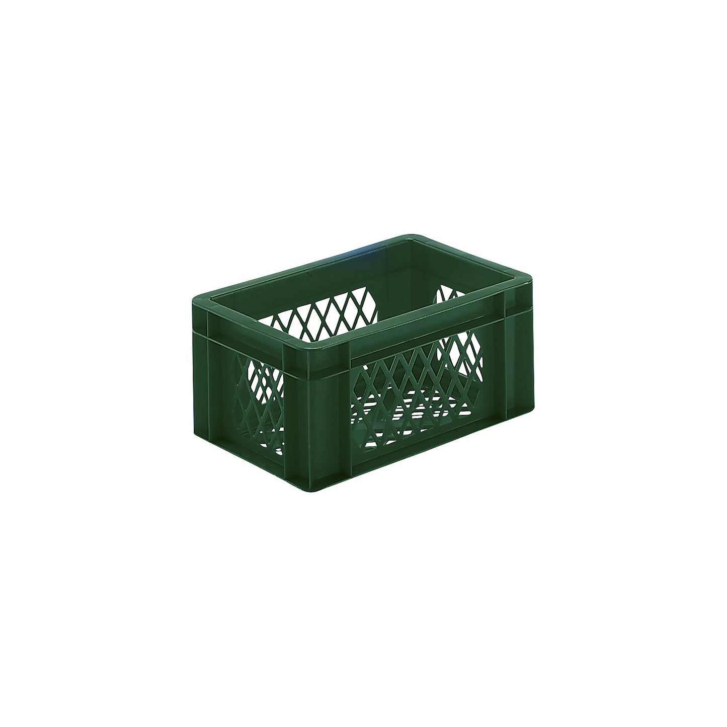 Euro stacking container, perforated walls and base, LxWxH 300 x 200 x 145 mm, green, pack of 5.